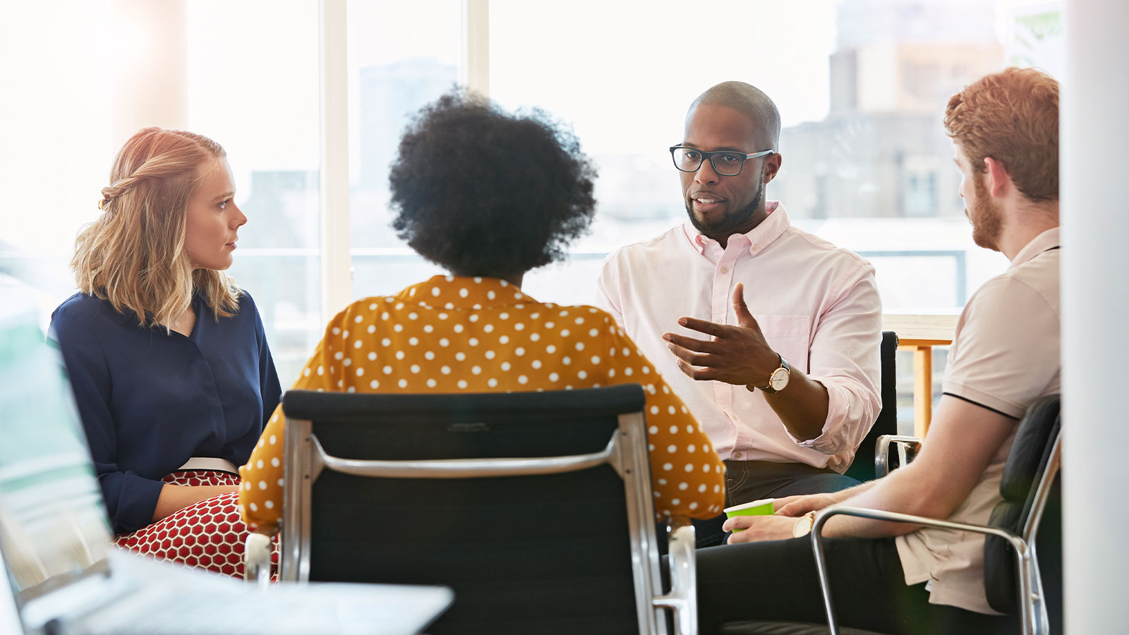 People having a meeting.