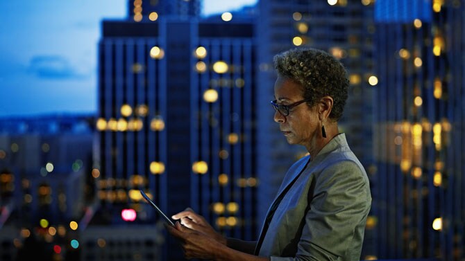 Woman securing her personal data on her cellphone.