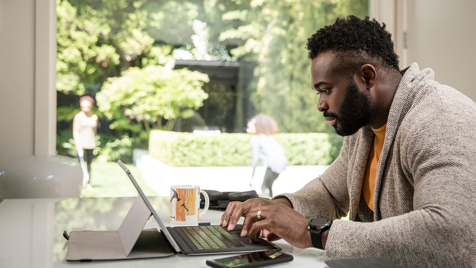 Man working on his family business plan.