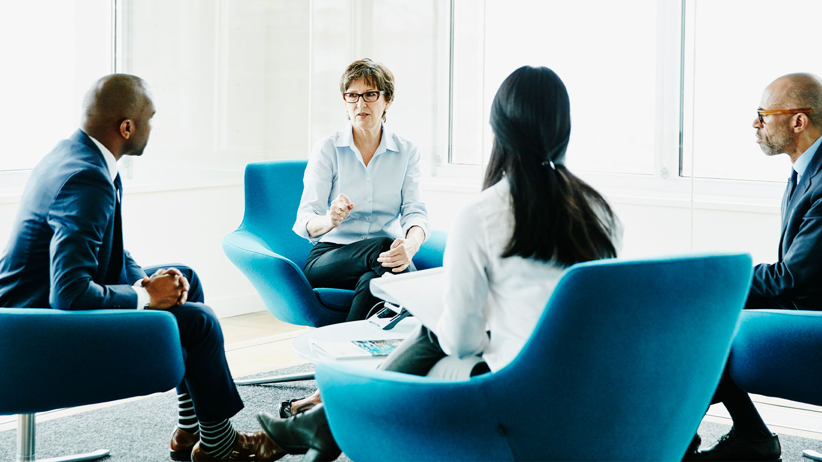 People in a meeting.