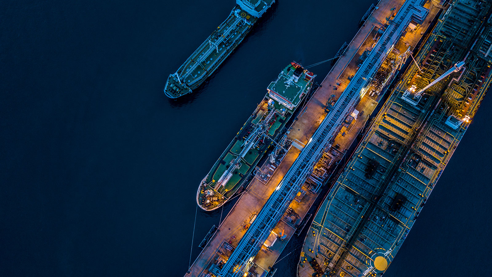 Cargo ships.
