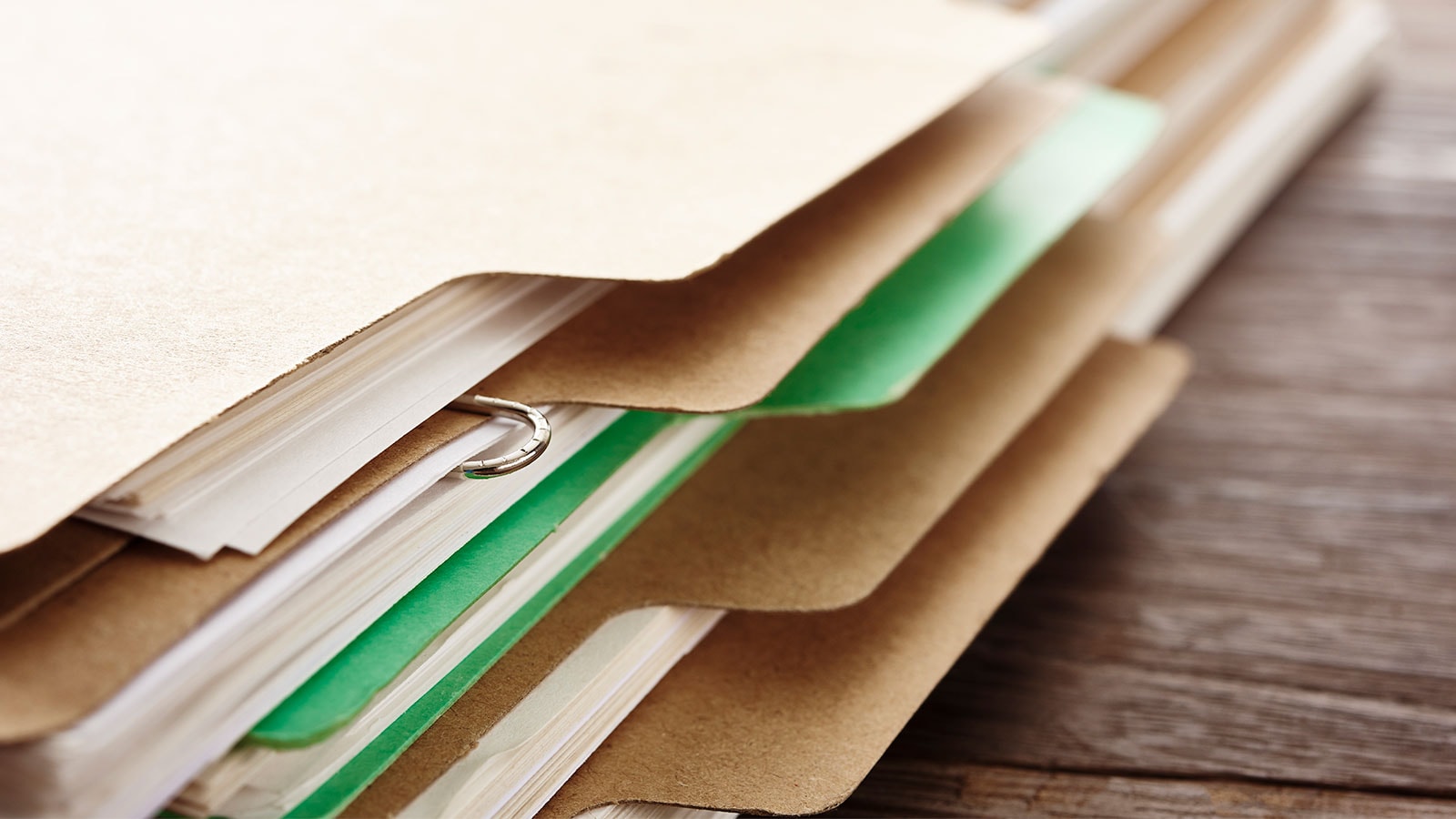Files on table