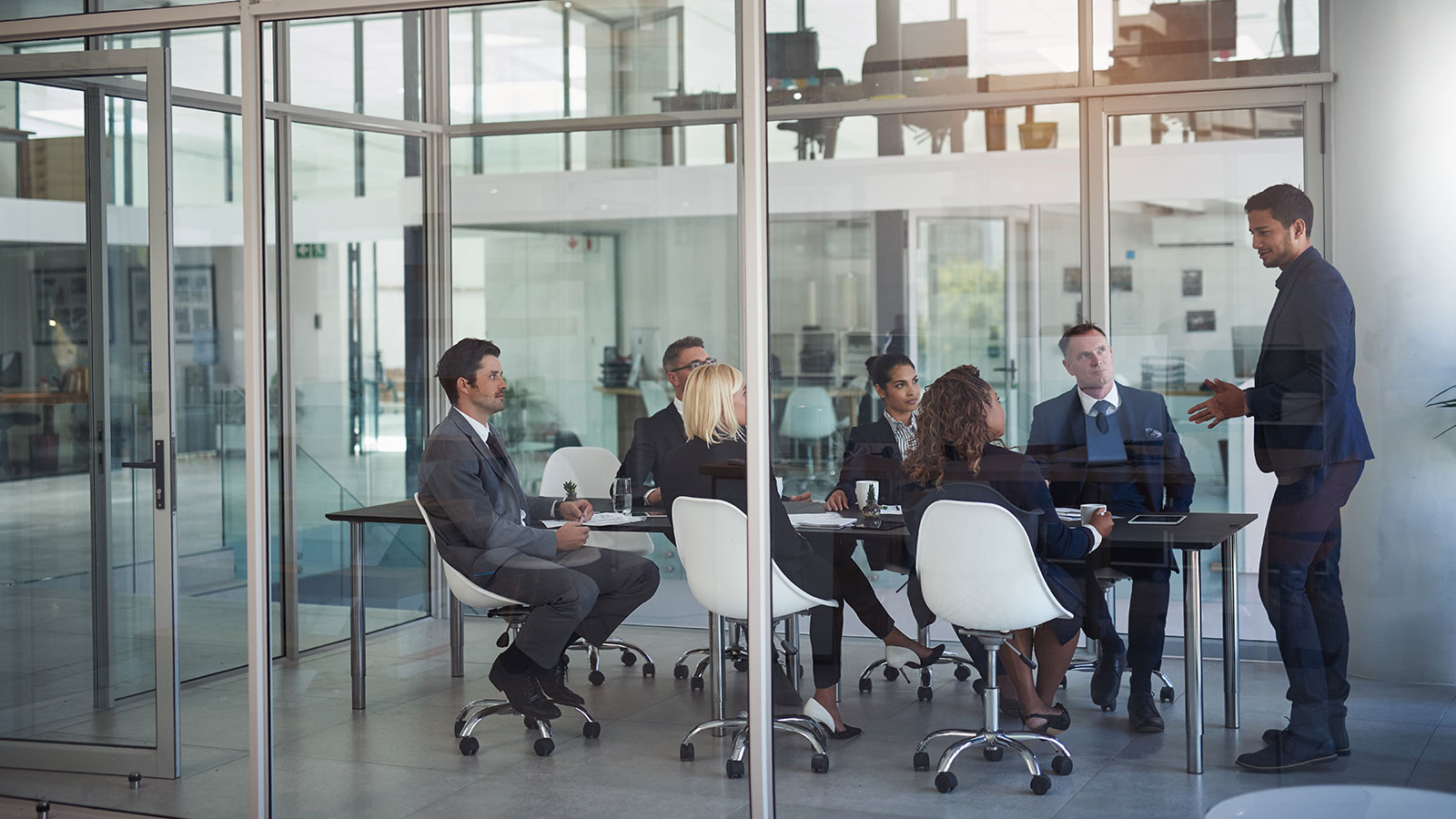 Group of people sitting in a room.