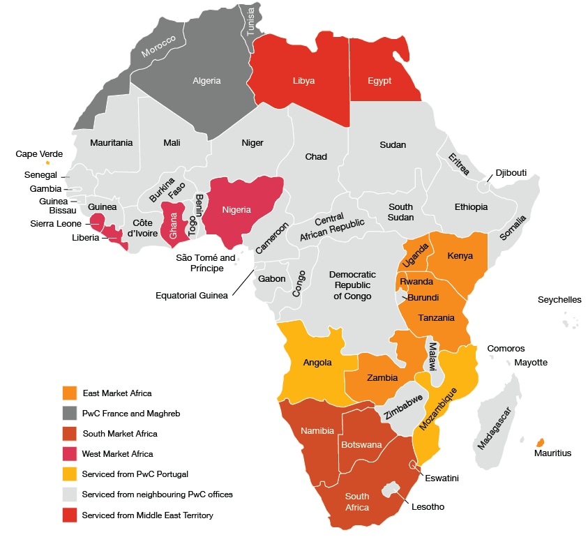 Map of the African continent.