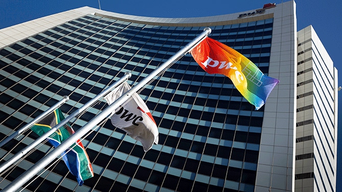 PwC flags.